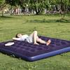 Portable Outdoor Inflatable PVC Air Mattress - Thickened Flocked Design for Home & Camping