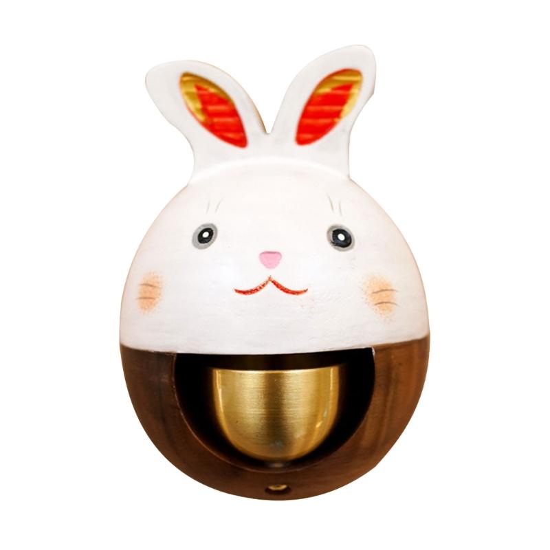 Elk Cat Rabbit Wodden Doorbell Winden Chimes Hanging Wind Bell Wireless Doorbell Decor for Home Entrance Door Bell