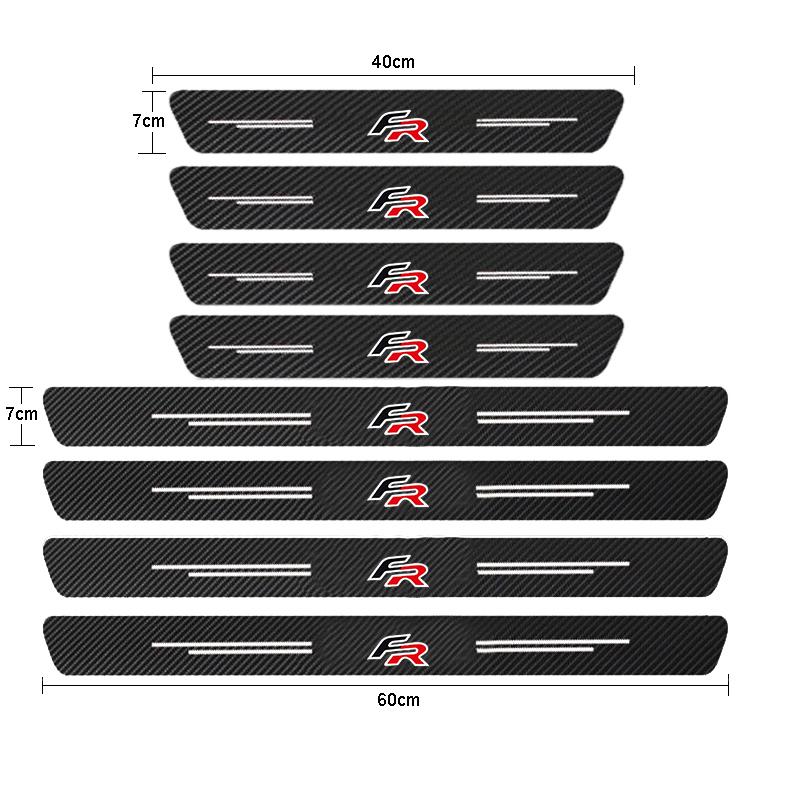 Koolstofvezel Auto Deurlijst Stickers Voor Seat Leon FR+ Cupra Ibiza Altea Exeo Formula Racing Achterklep Bumper Beschermers Stickers