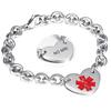 Stainless Steel Medical Logo Bracelet Women'S Titanium Heart Curb Chain O-Line Bracelet
