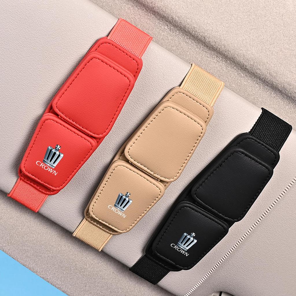 Fumezu Car Glasses Compatible with with Dual Storage Leather Sunglasses Car Magnetic Convenient Storage In Car Visor Glasses Car Organization Gray