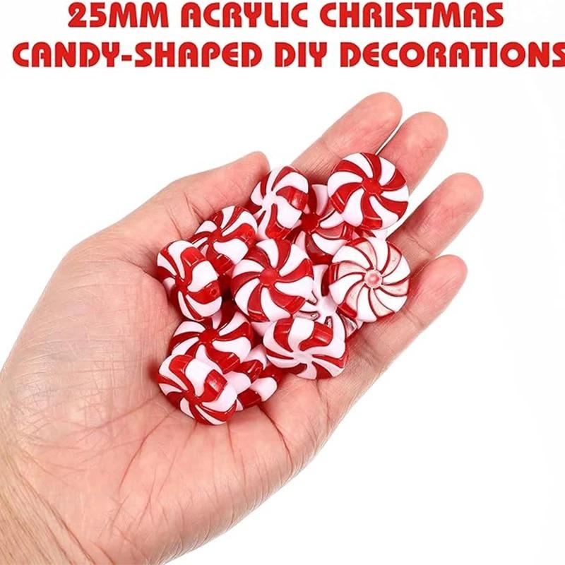 10Pcs Christmas Dceoration 2.5CM Acrylic Candy Xmas Tree Ornaments for Home Decor Party New Year 2026 Navidad Gifts Accessories