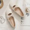 Fashion Low Heel Elegant Shoes for Women Round Toe Woman Flats Pearl Spring Wholesale Dress Young on Offer Summer 2025 Casual Y2k Slip