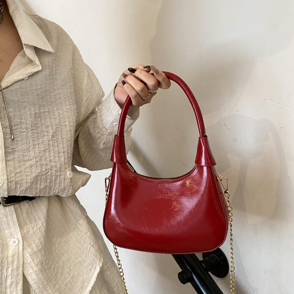 Spring fashion glossy commuter bag casual versatile patent leather crescent bag shoulder underarm bag women's bag