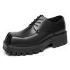 Men's Shoes Autumn Breathable 2025 New Trend Platform Casual Shoes Genuine Leather British Business Men's Square Head Leather Shoes