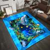 3D Unterwasserwelt Delfin Teppich Rutschfeste Matte für Wohnzimmer Heimdekoration Teppiche für Wohnzimmer Schlafzimmer Dekor