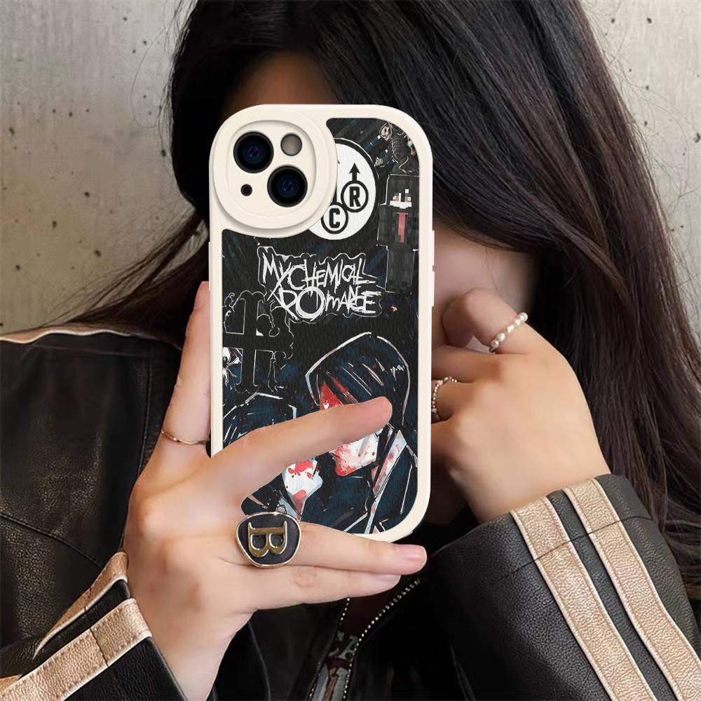 Rock Band M-My C-Chemical R-Romance For IPhone 16 15 14 13 12 11 Pro Max Plus Leather Phone Case