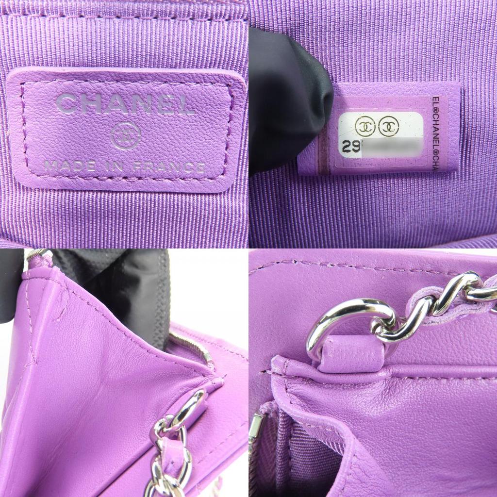 Used CHANEL Shoulder Bag Matrasse lambskin Purple Phone case