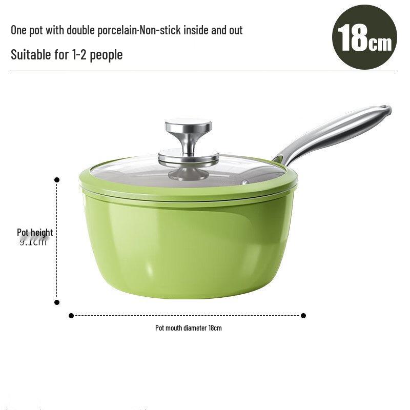 Yoshida Craftsman Avocado Green 18cm Non-stick Ceramic Milk Pot