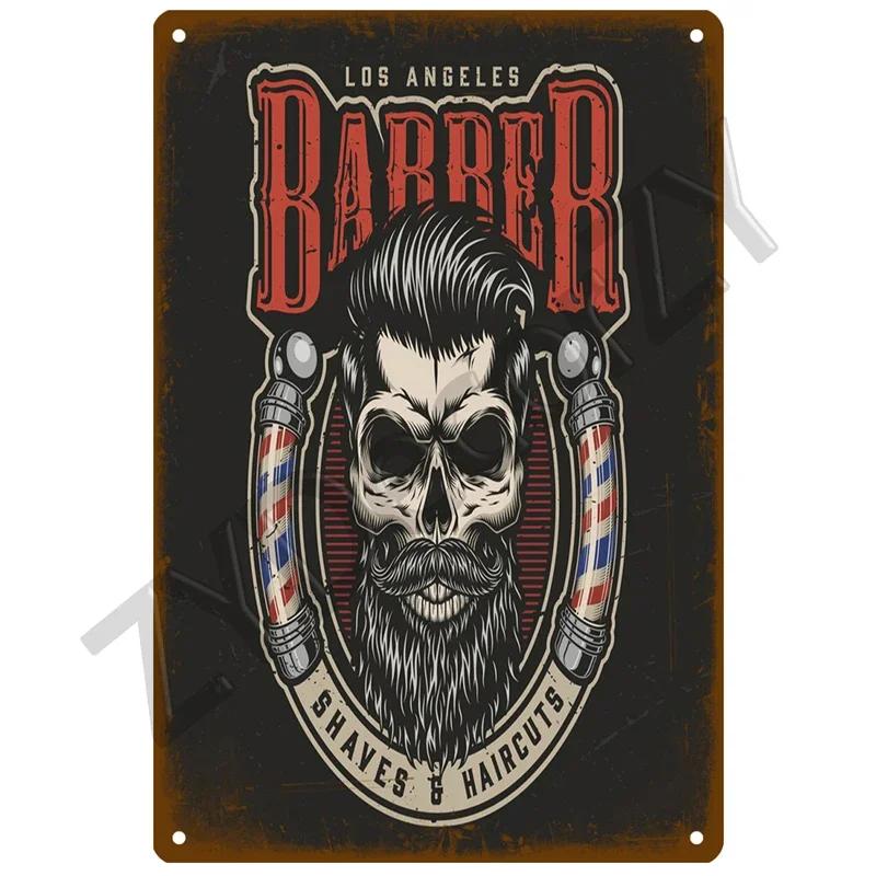 Vintage Barber Shop Metal Sign  Retro Haircut and Shave Plaque for Cafe Bar Pub  Tin Wall Decor Poster  Home Decor Iron Plate