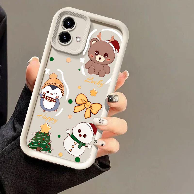Christmas Snowman Elk Phone Case For Motorola Moto G86 G85 G75 G60 G56 G54 G53 G52 G35 G34 G22 G15 G14 Edge 60 50 Fusion Cover