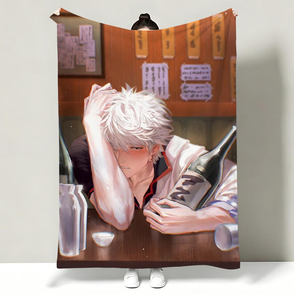 Anime G-Gintama Throw Soft Warm Flannel Throw Blanket, Multi-use for Sofa Bed Office Nap