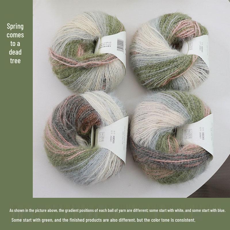Farbverlauf Woll Langflor Garn Mützen- & Schal-Strickset