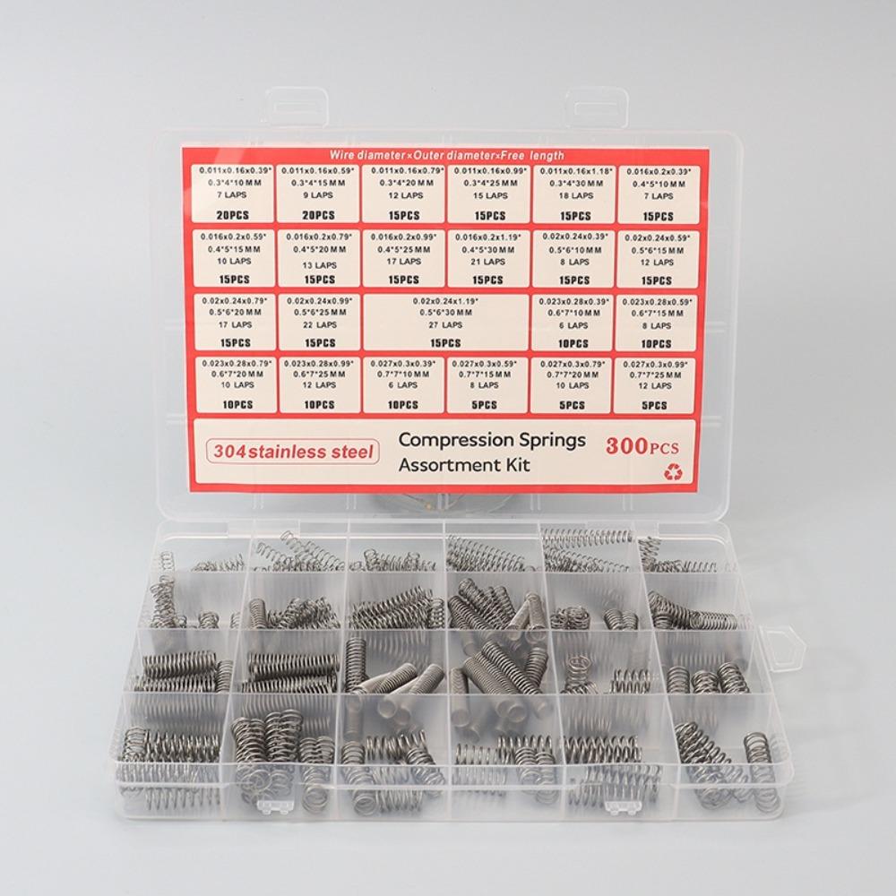 

300PCS/box 304 Stainless Steel Compression Spring Assortment Kit DIY Projects 300PCS