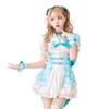 Malymoon Cosplay Magical Girl Checkered Sailor Pink and 10109 10-Piece Uniform, Blue, Costume, Malymoon, (Blue)
