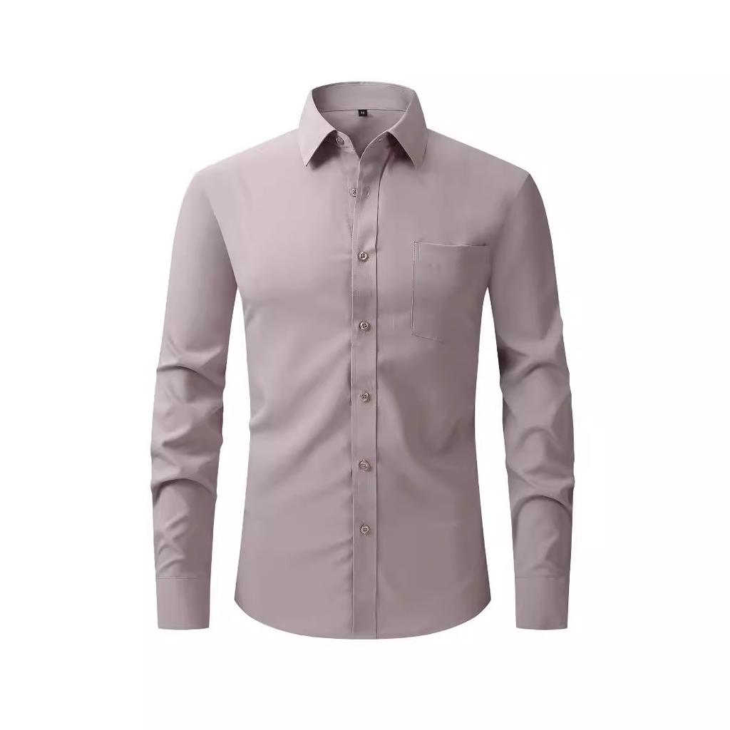 Men’s Wrinkle-Resistant Long Sleeve Business Shirt