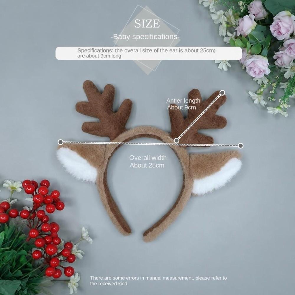 Fluffy Deer Ear Hair Hoop Faux Fur Hairband Antler Horn Hairband Hair Accessories