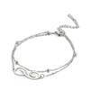 A52E Elegant Infinities Symbol Bracelet for Women Silver Double Layer Designs