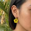 Wind colored flower earrings, copper earrings, niche women's accessories, Hua Lanxin 1073