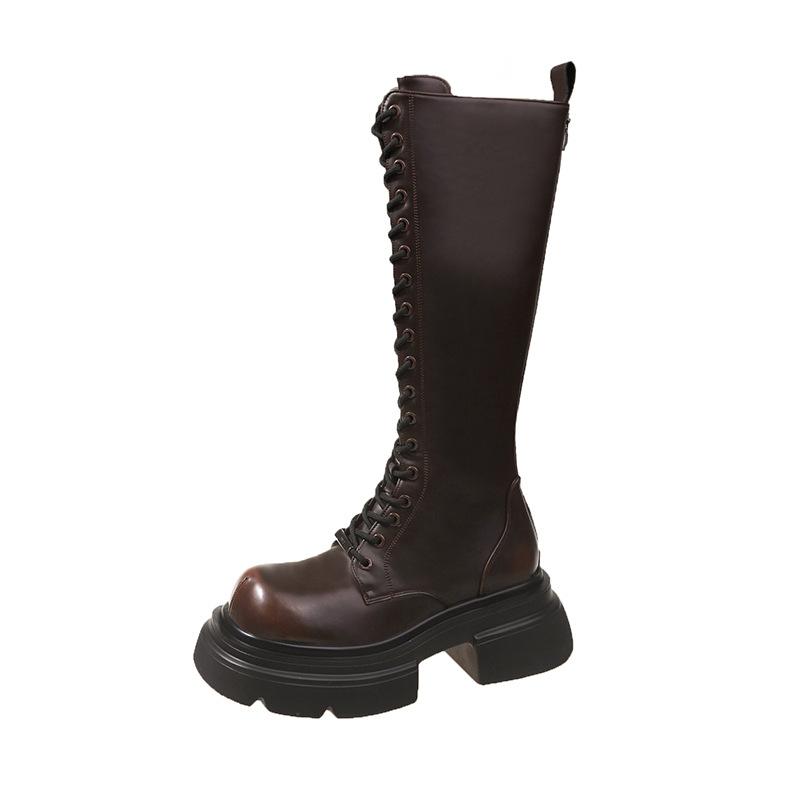 Fashion Platform Winter High Boots For Women Fashion Slip On Long Pipe Boots Female Elegant Thick Bottom Women's Knight Botties
