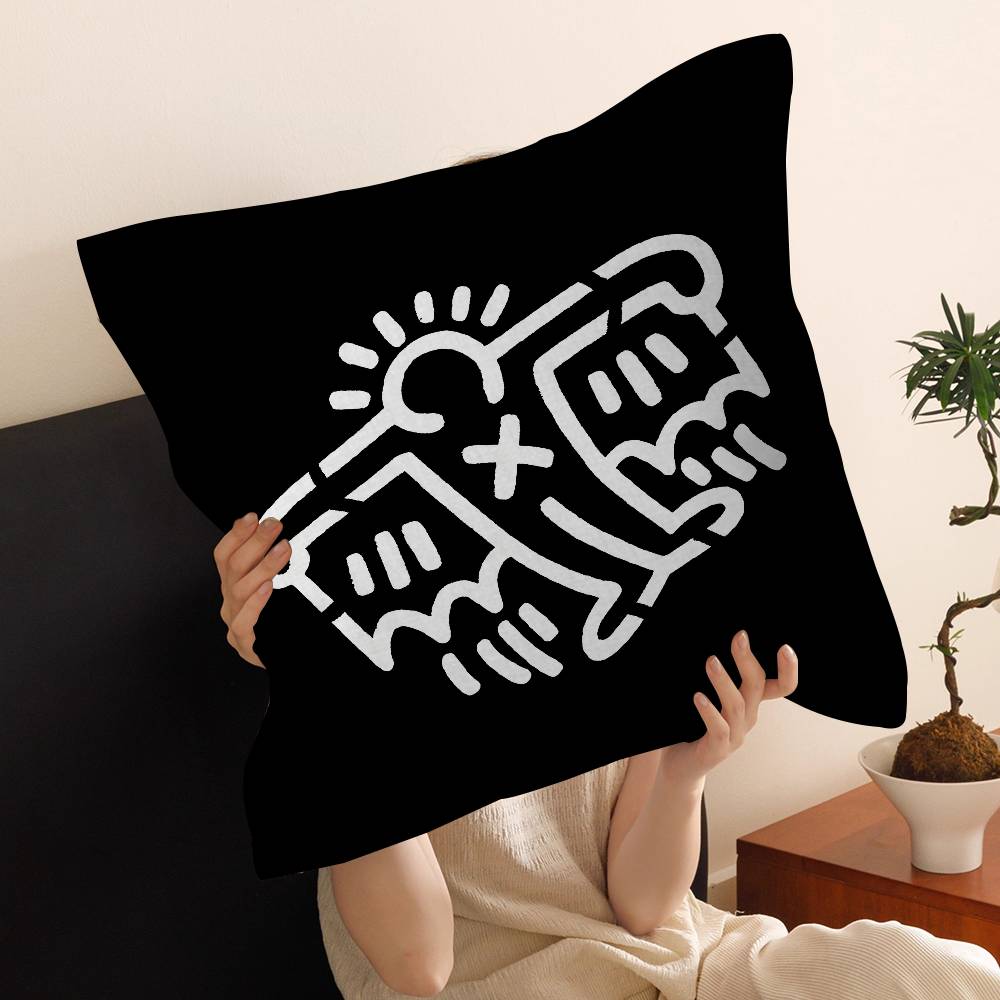 Retro Abstract Cartoon K-KeithS Pillow Anime Pillow Sofa Bed Head Pillow Cover Cushion Cover 45x45 Cm Fashion