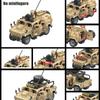 WW2 TBS Assault Team Military Hummer Jeep Armored Vehicle Building Block Model Army Mini Soldier Transport Chariot Toys Kit Gift