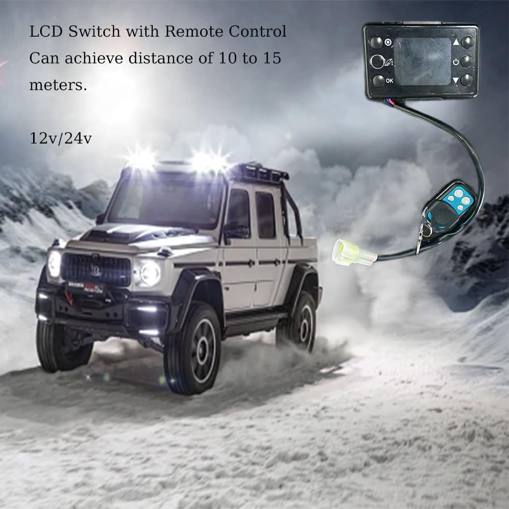 

Thermostat Switch with Remote & LCD for 12V/24V Diesel Heater 2kW-8kW United States