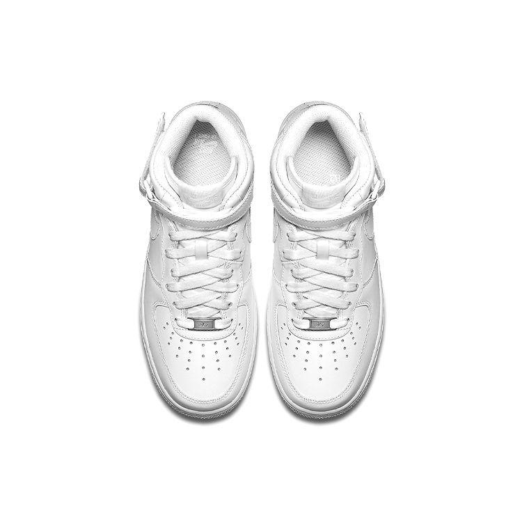 Nike Air Force 1 Mid 07 Leather Triple White Women Sneakers 366731-100