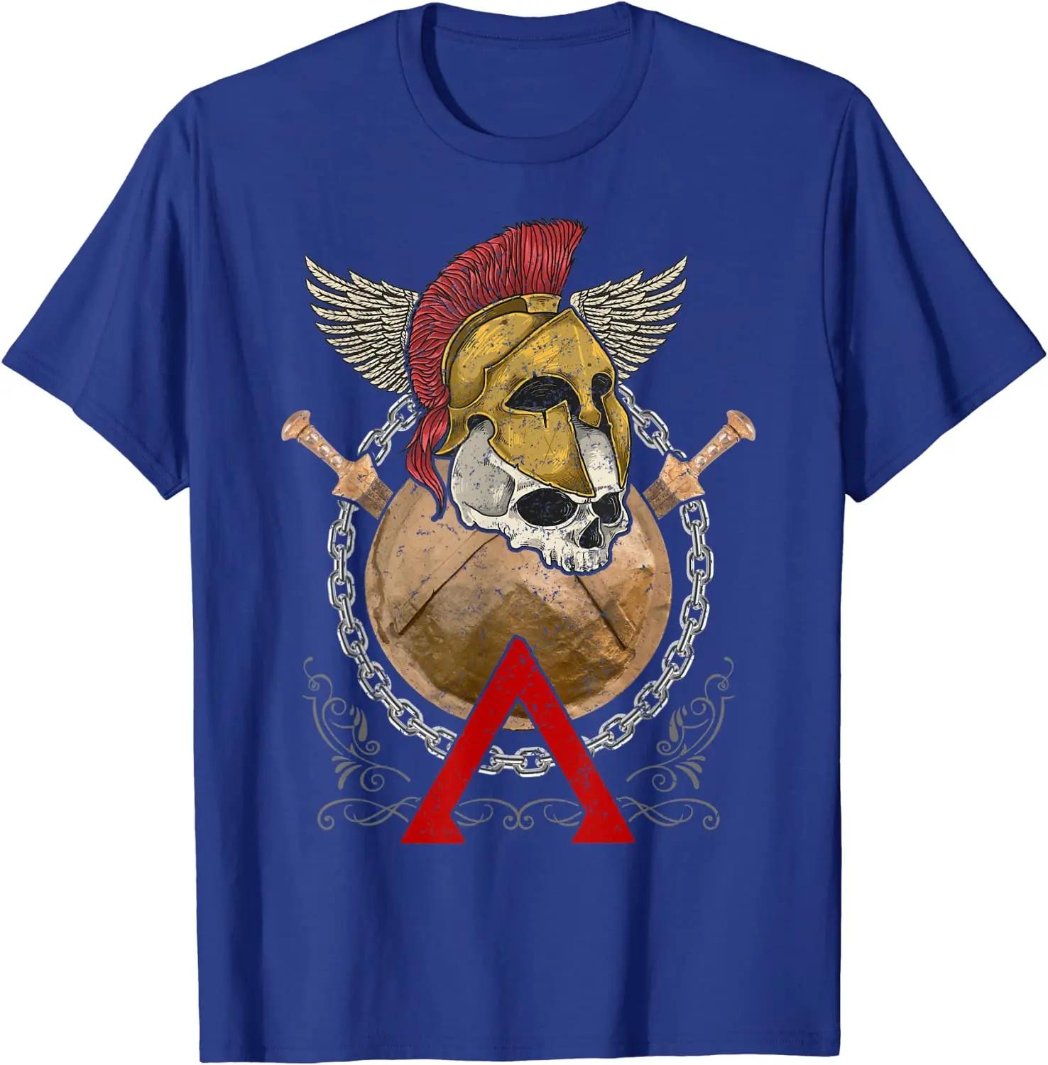 Sparta Helmet Spartan Warrior Ancient Greece Shield Men TShirt Short Sleeve Casual Cotton ONeck T Shirt S