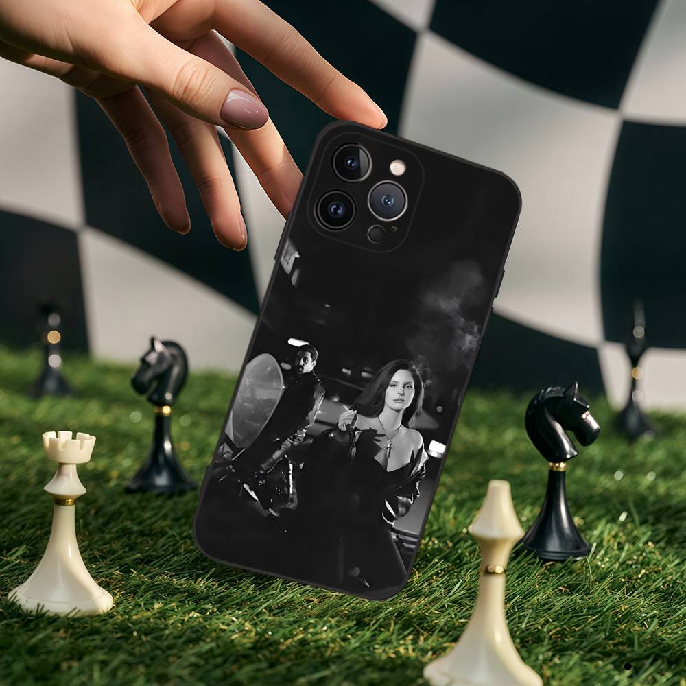 L-Lana Del Rey Singer Silicone Anime Black Case For Iphone 17 Air 16 15 14 13 12 11 Pro Max Plus Basic