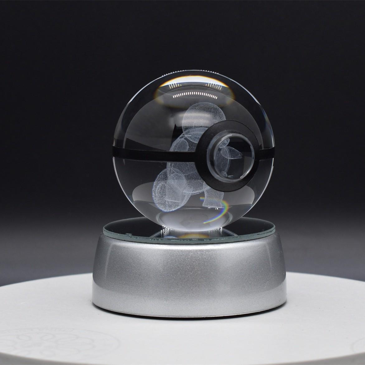 

Креативна кришталева куля 3D Іві Покемон Сонце-Місяць: Барвистий, Світний Дитячий Подарунок Base: 6.3CM, Ball: 5CM