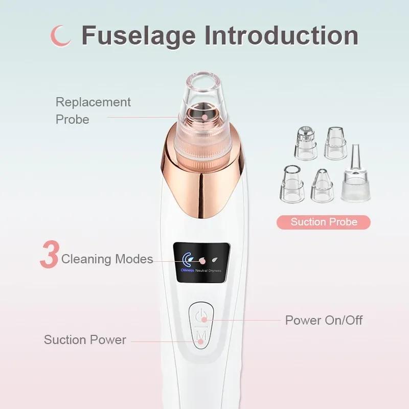 Electric Vacuum Suction Blackhead Remover Facial Pore Cleaner Comedone Spot Acne Pimple Blackhead Extractor USB Rechargeable
