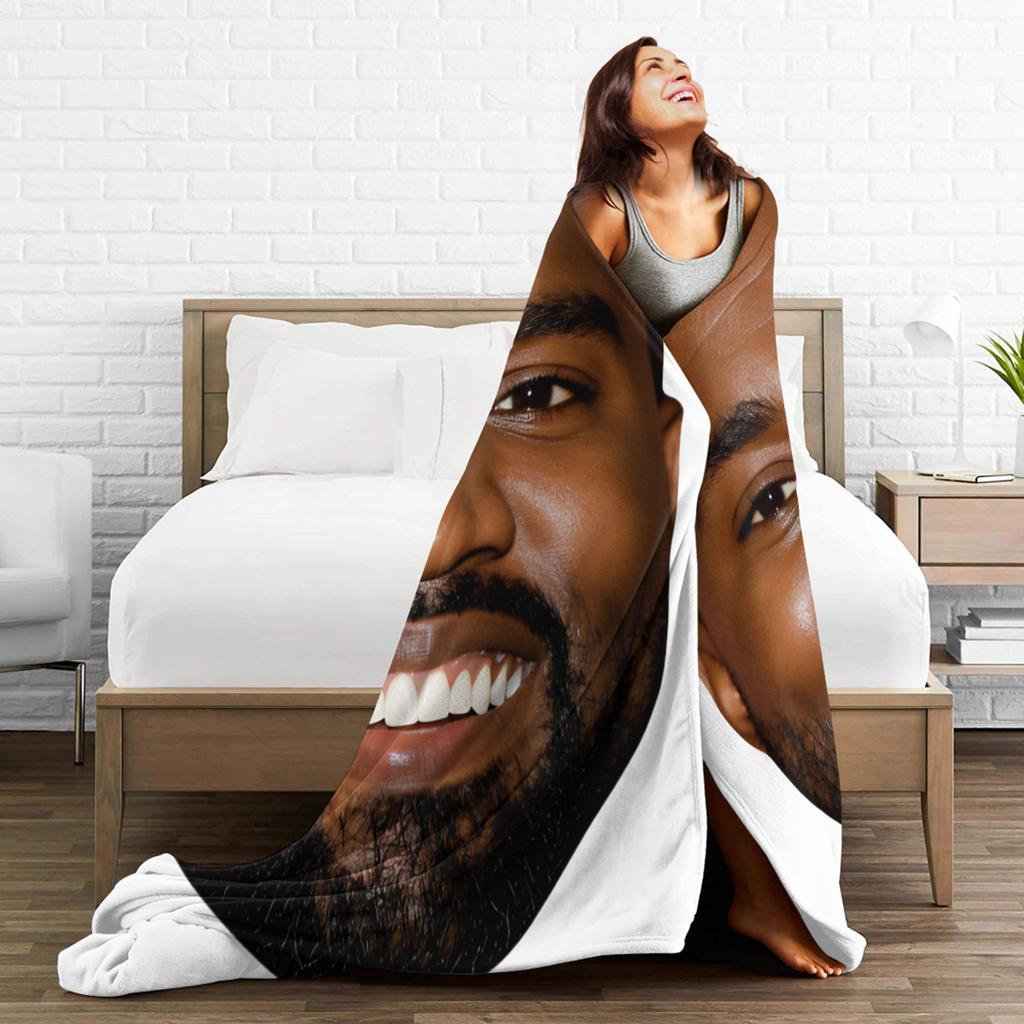 Warm Soft Blankets Camping Kanye West Meme Throw Blanket  Flannel Bedspread For Couch Chair Sofa Bed Street Trend Sofa Bed Cover
