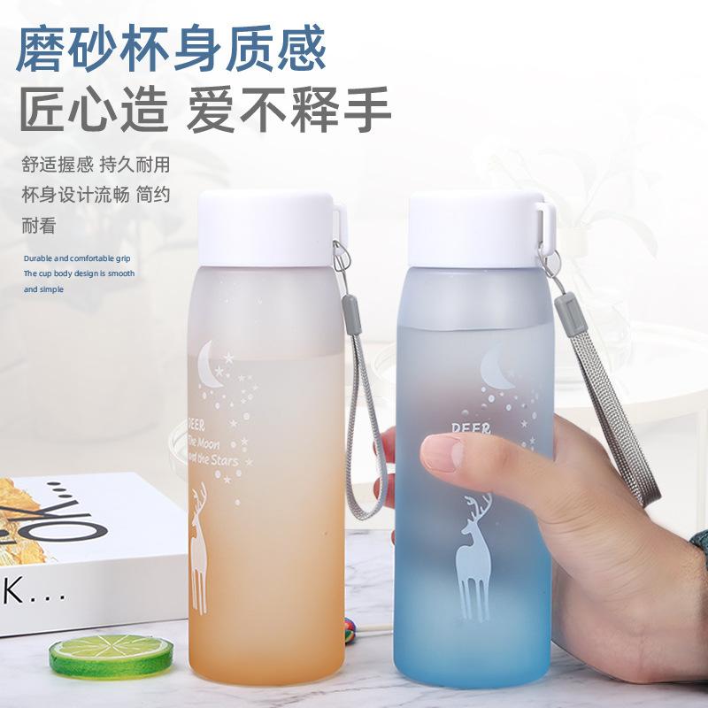 Water Bottle Supply Elk Cup Frosted Plastic Cup Portable Sports Water Cup Summer Student Cup Trend Outdoor Space Cup