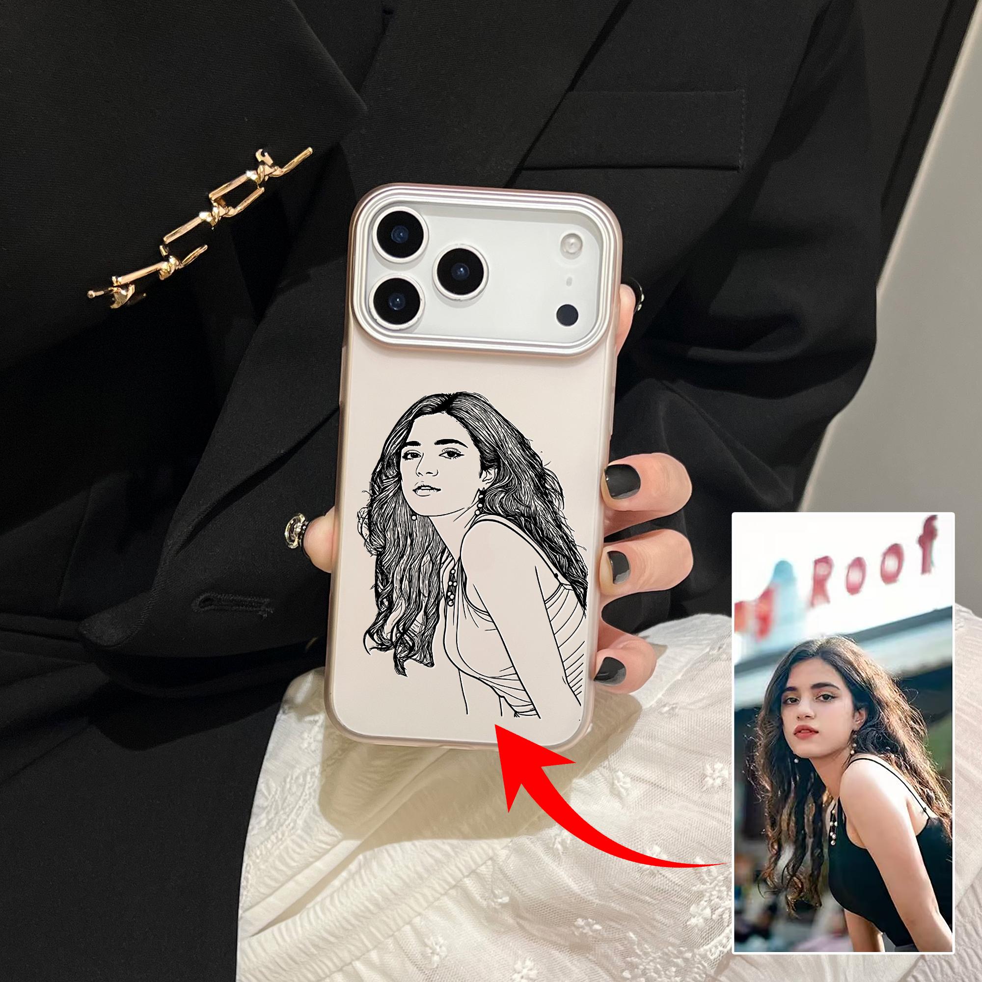 

Personalized PC Custom Sketch Portrait EtcImage Phone Case For iPhone 17 16 15 14 13 12 11 Pro Max 17 Air 14 15 16 Plus For iPhone 11 Pro