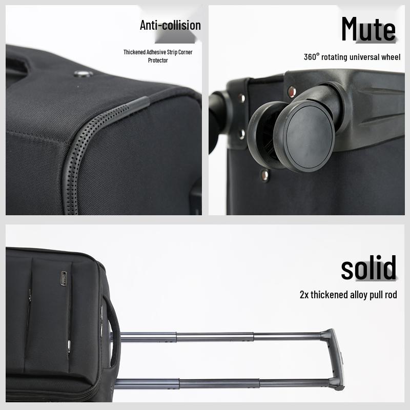 18" Carry-On Suitcase with Universal Wheels, Business Password Case, Lightweight 16", 14", 20" Travel Suitcase, Compatible with Spring Airlines