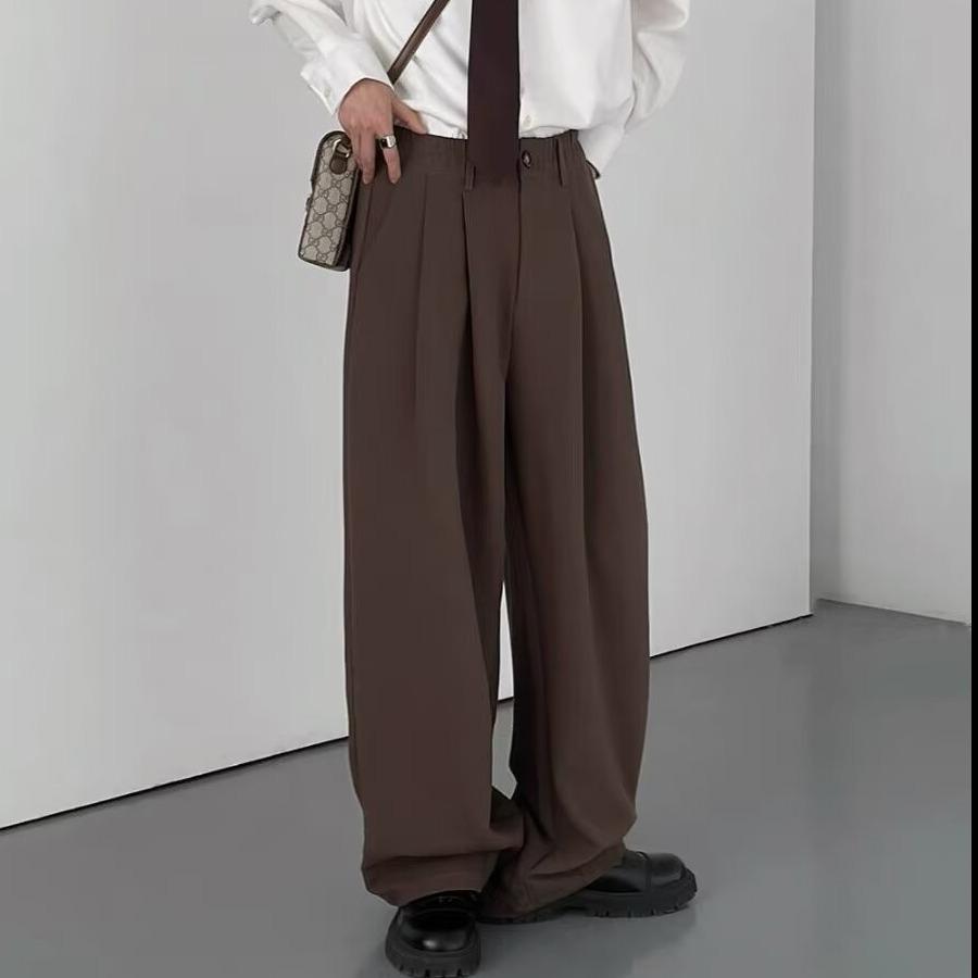 

Ретро коричневые широкие спортивные штаны - Мужские свободные прямые для весны и осени L коричневый