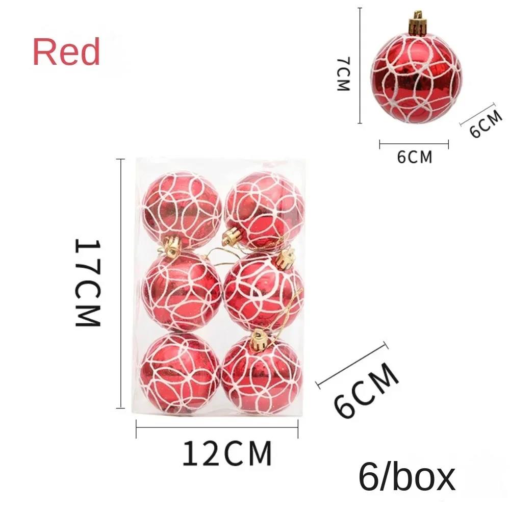 6PCS Red Christmas Hanging Decoration Electroplated Stawberry Christmas Tree Ornament Party Supplies Shopwindow Xmas Baubles 7