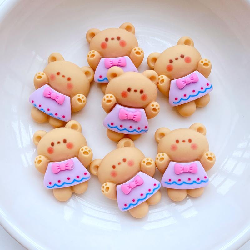 10Pcs New Cute Mini Cartoon Rabbit, Bear Flat Back Resin Cabochons Scrapbooking DIY Jewelry Craft Decoration Accessorie