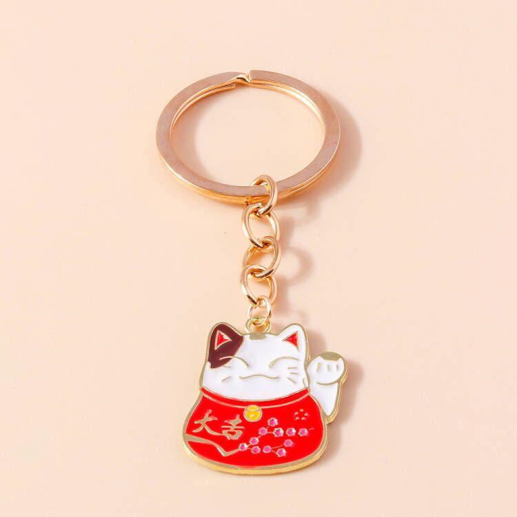 

Cute Gemstone Jade Rabbit Keychain Bamboo Key Ring Pendant for Women Girls Handbag Decor DIY Handmade Jewelry Gift