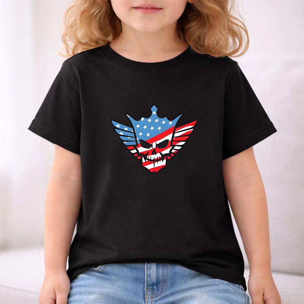 Kid Summer Set Cody Rhodes Wrestling Match Black Short Sleeve Children's T-shirt Set Sports Fashion Boys Girls Tops+Shorts