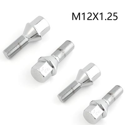 4 шт. Автомобіль M12 × 1.25 Шпильки для коліс, гвинти, срібні, 28 мм, інструмент для деталей вантажівок для Jeep Renegade Cherokee Compass Chrysler 200 Dodge Dart
