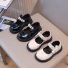 Girls Leather Shoes Black 2025 Autumn New Single Shoes Small Leather Shoes British Performance Girls Soft Sole Children Princess Shoes