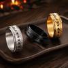 Titanium Steel Viking Rune Ancient Engraved Ring Stylish Nordic Viking Ring for History Buffs