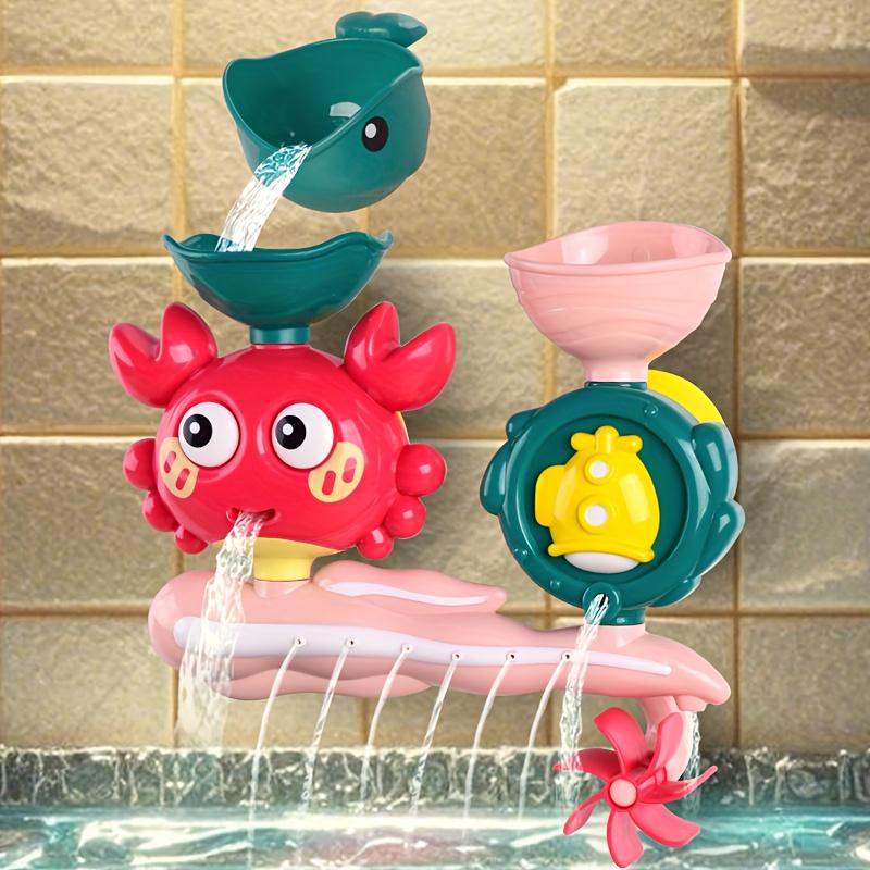 Baby Bath Toy Cute Crab Baby Shower Bathroom Toys Water Play Spinner with Suction Cup Waterwheel Games for Children Kids