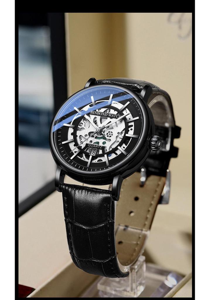 2022 Trending Men's Multifunctional Skeleton Dial Waterproof Wristwatch with Luminous Hands