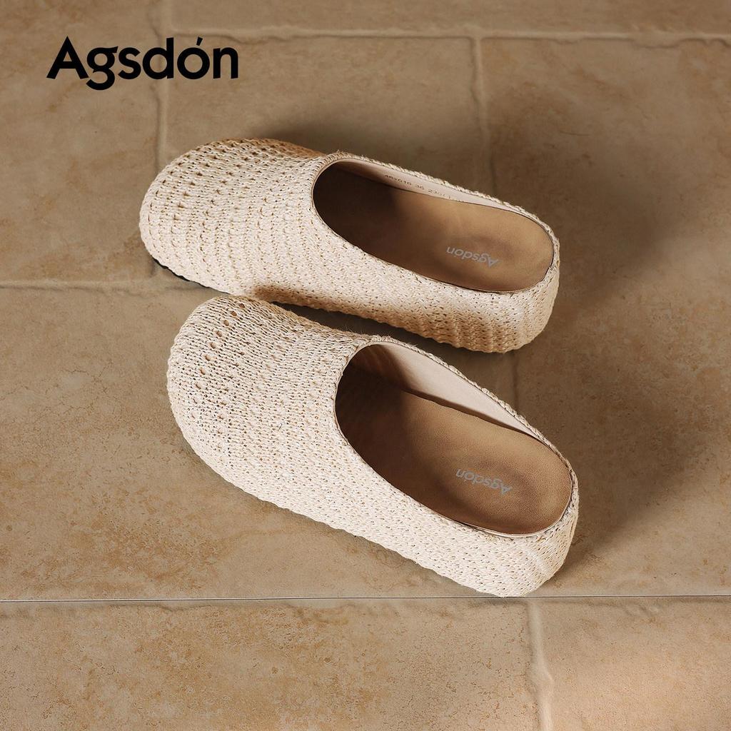 Aogushi Deng Women's Woven Headband Slip-On Sandals – New 2026 Spring/Summer Collection, Thick & Soft Sole for Outdoor Comfort