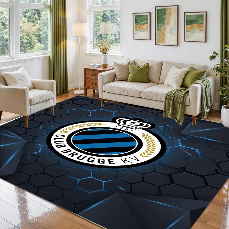 Club Brugge FC Design Crystal Velvet Rug Soft Decorative Mat for Bedroom Entrance