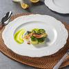 French Style Relief Ceramic Plates New Household 8 Inch Exquisite Cake Dessert Dish Round Vintage Aesthetic Dinner Tableware
