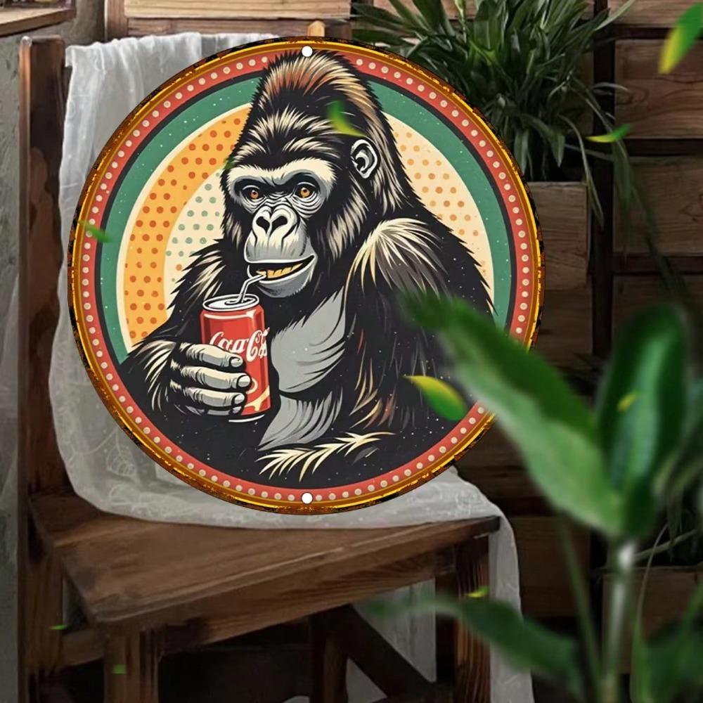 Vintage Coca Cola Gorilla Retro Metal Tin Sign UV Printed Wall Art Decor 1pc